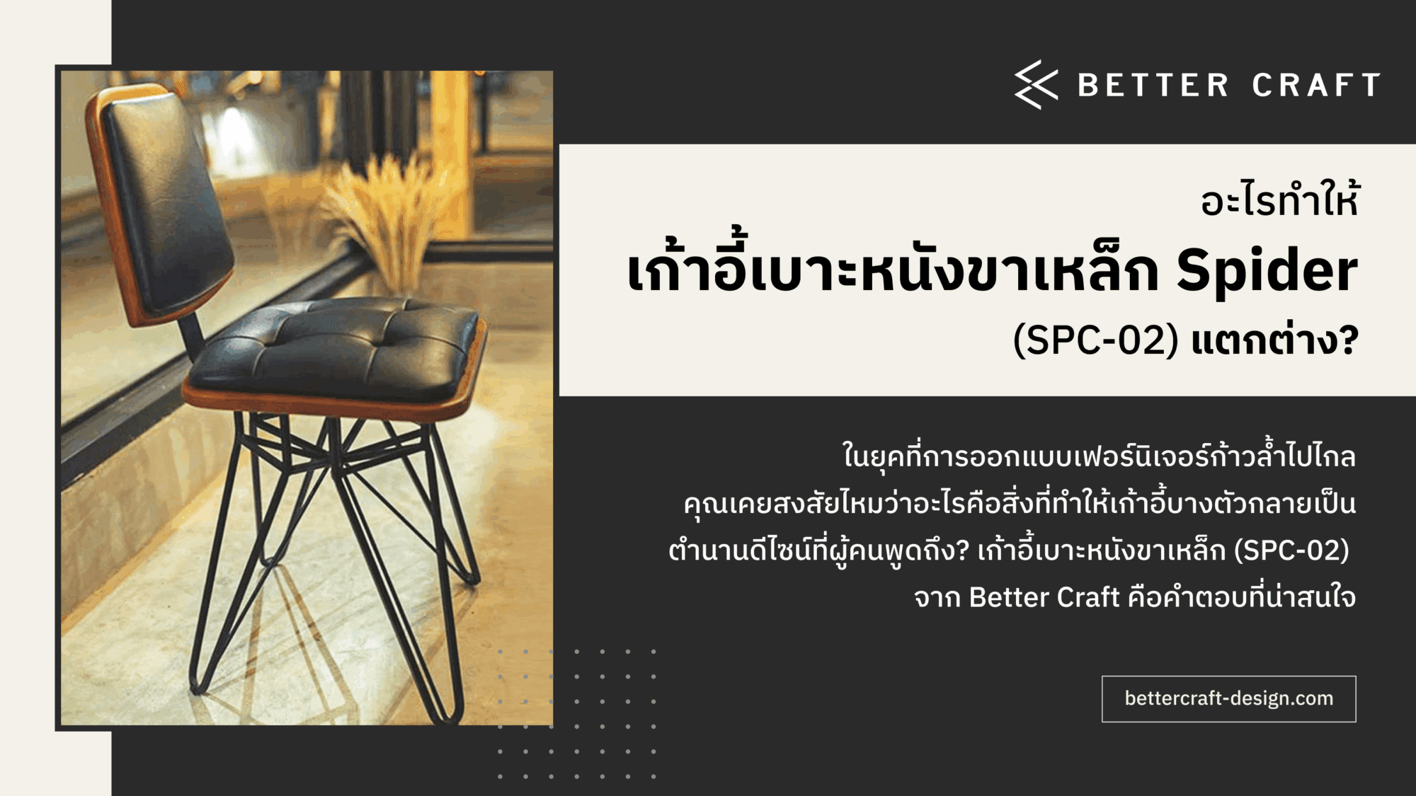 เก้าอี้เบาะหนังขาเหล็ก